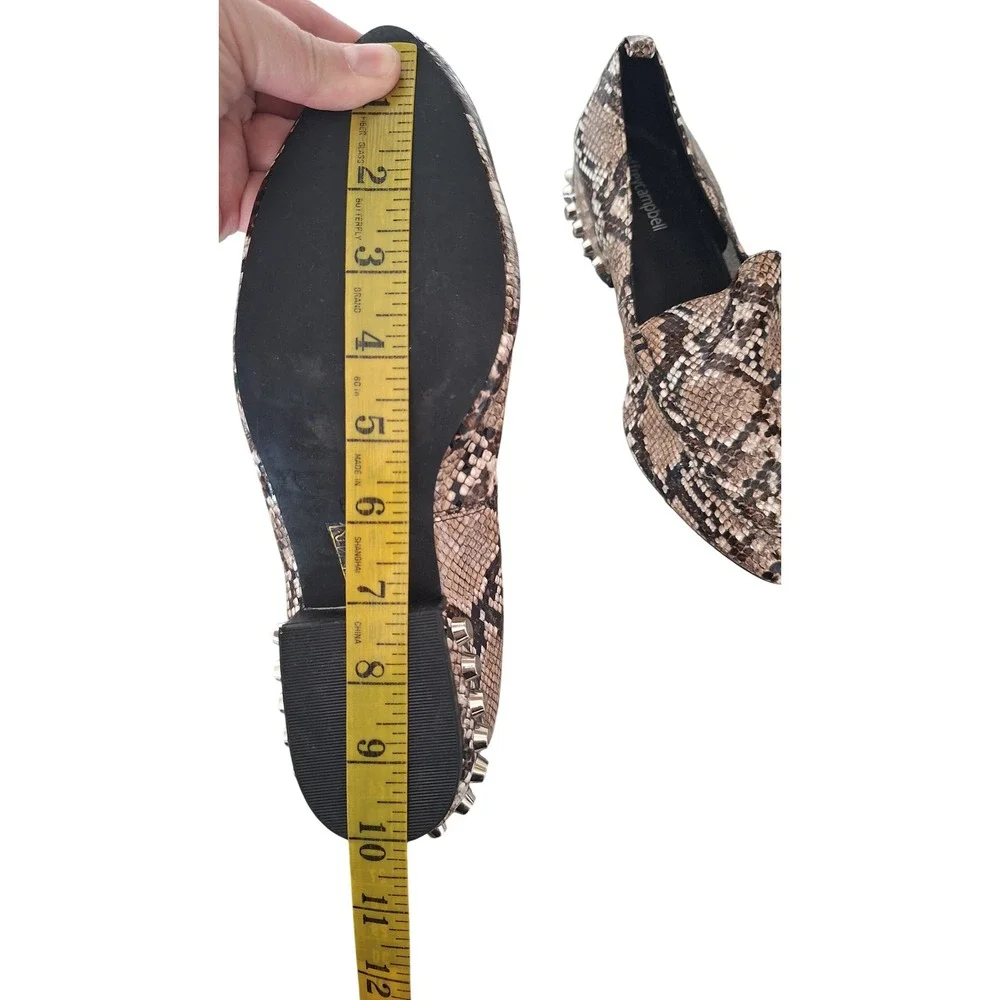 Jeffrey Campbell Snakeskin Studded Pointed Toe Loafers Brown Black Mens 8M
